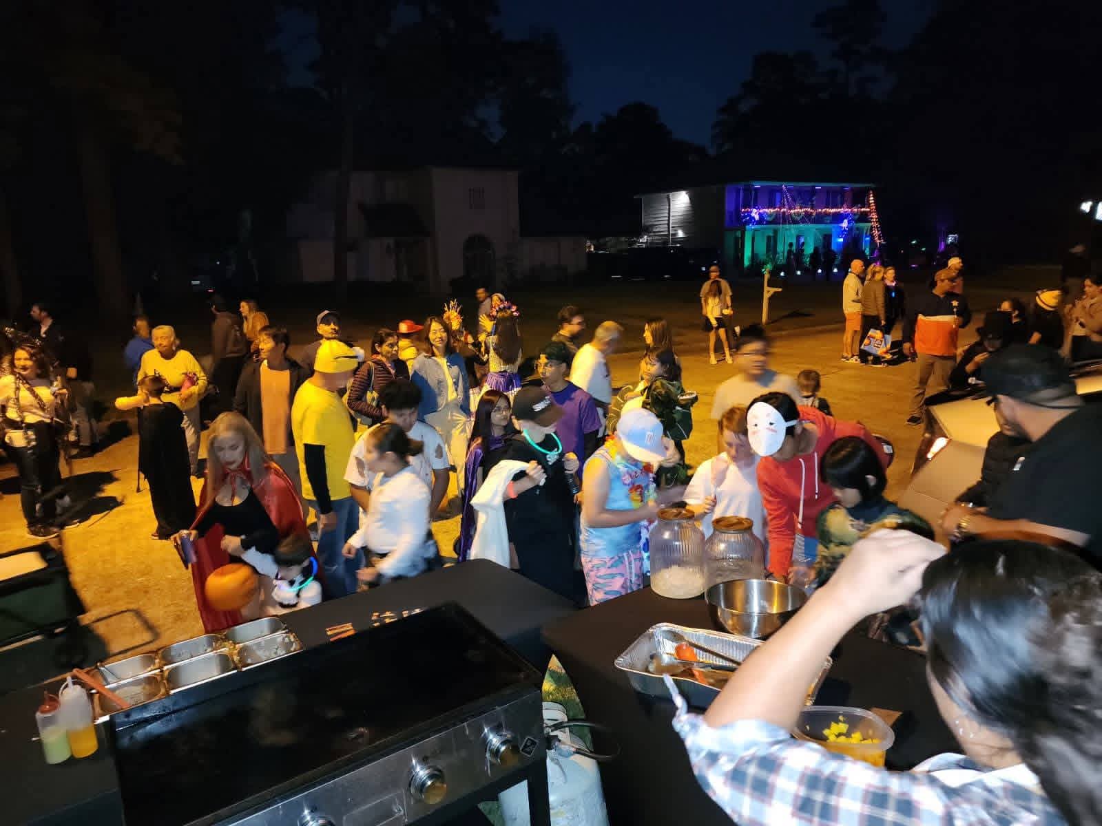 Taco catering at a large community Halloween event