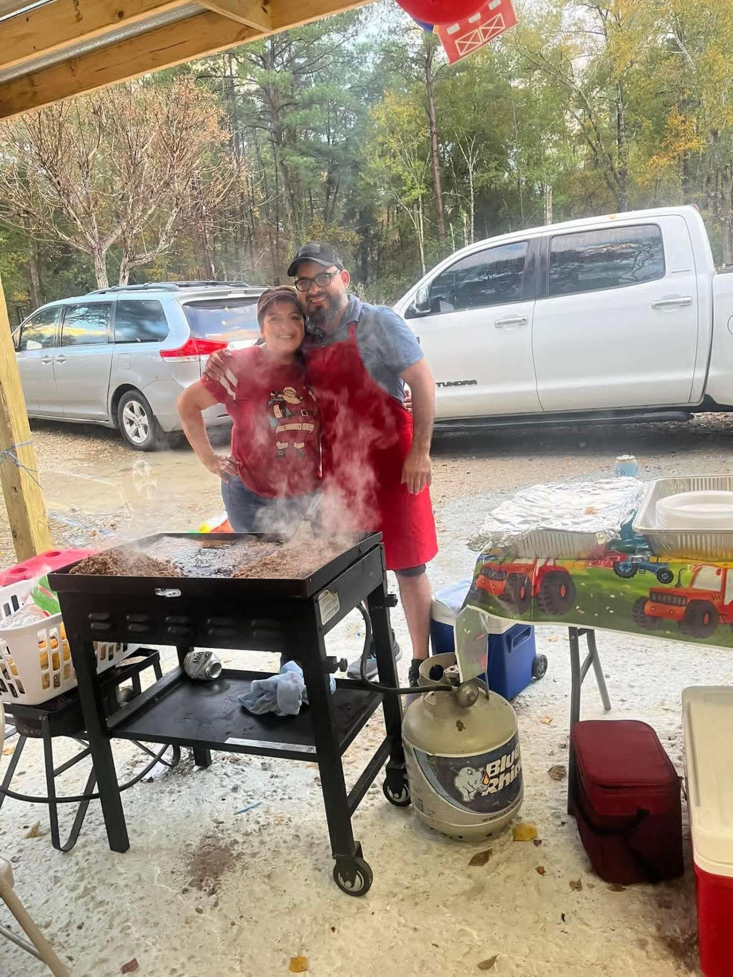 The America's Live Taco Catering team at the grill